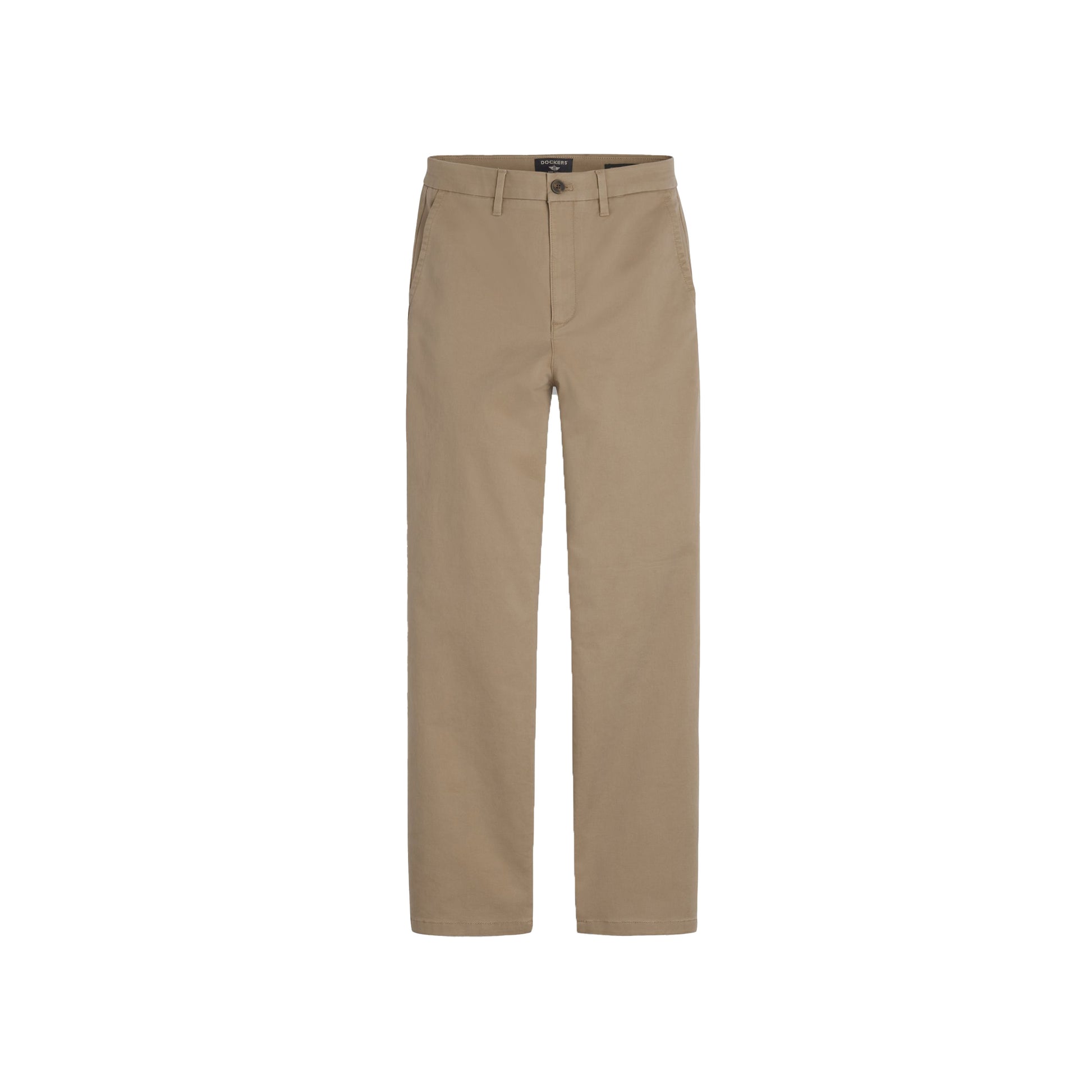 The Dockers W's Blake Chino is a high-waisted, stretchy cotton pant with straight legs, belt loops, front pockets, and a button closure, shown on a white background.