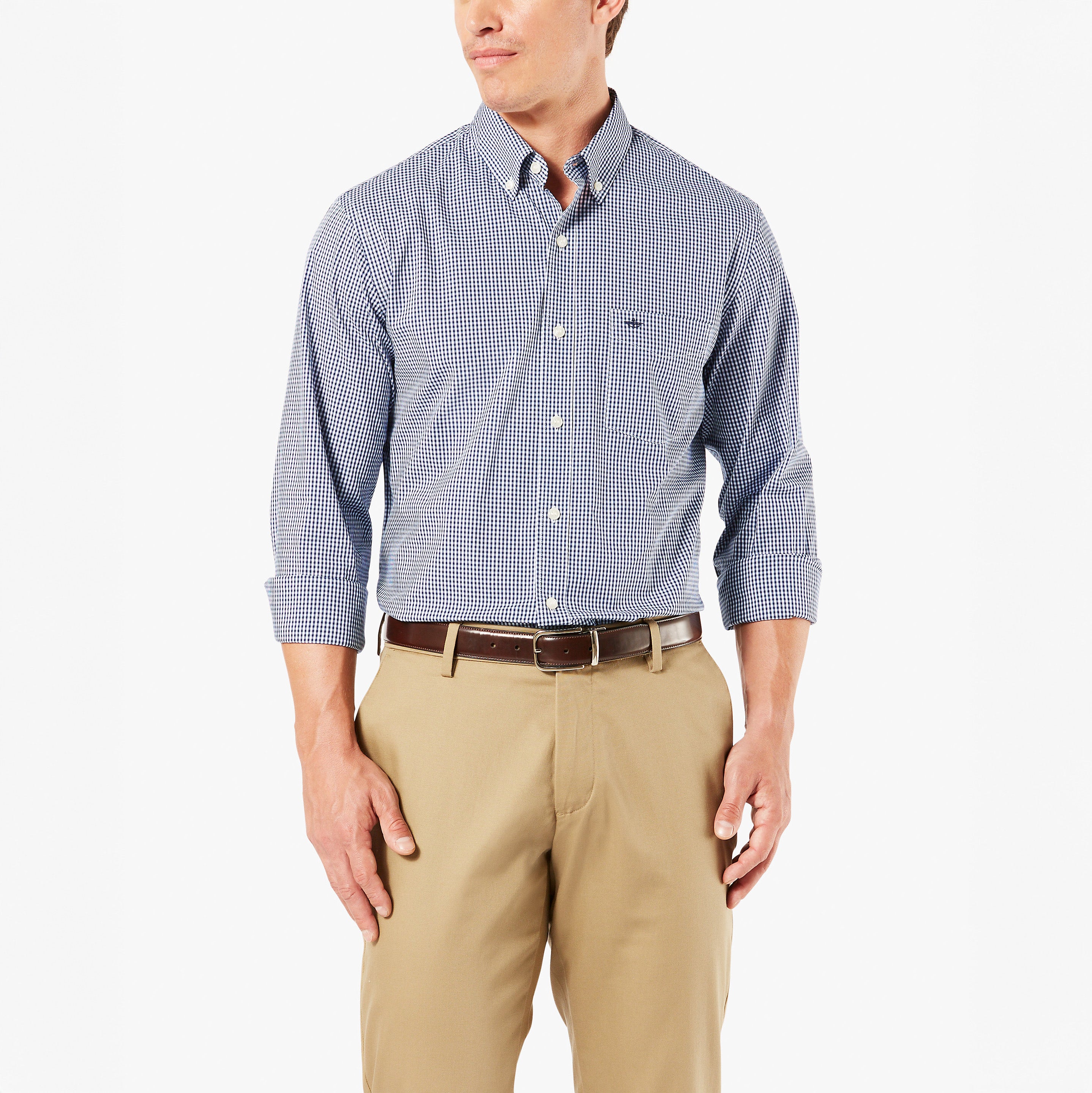 Sig Comfort Flex Shirt, Med Gingham Medieval Blue