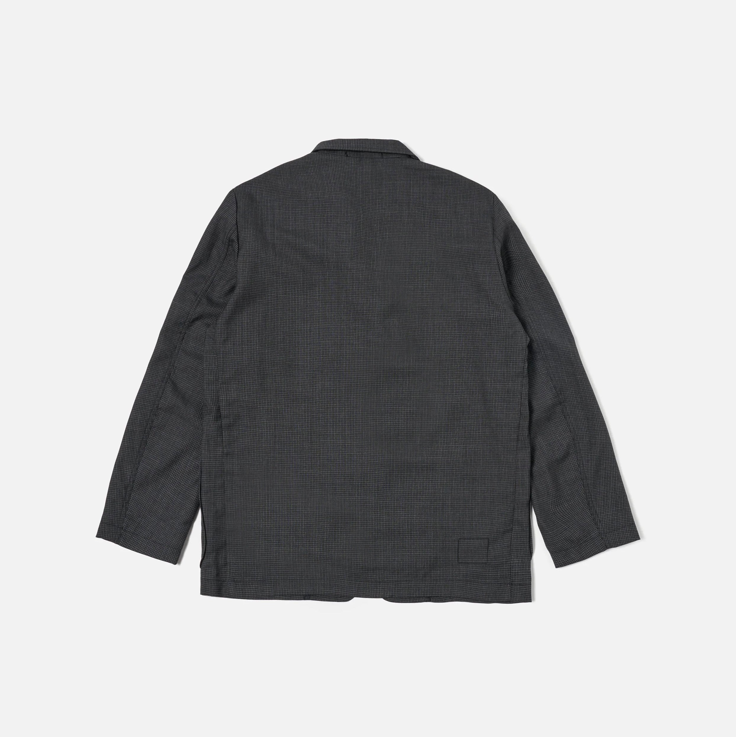 Mini Check Three Button Jacket, Black