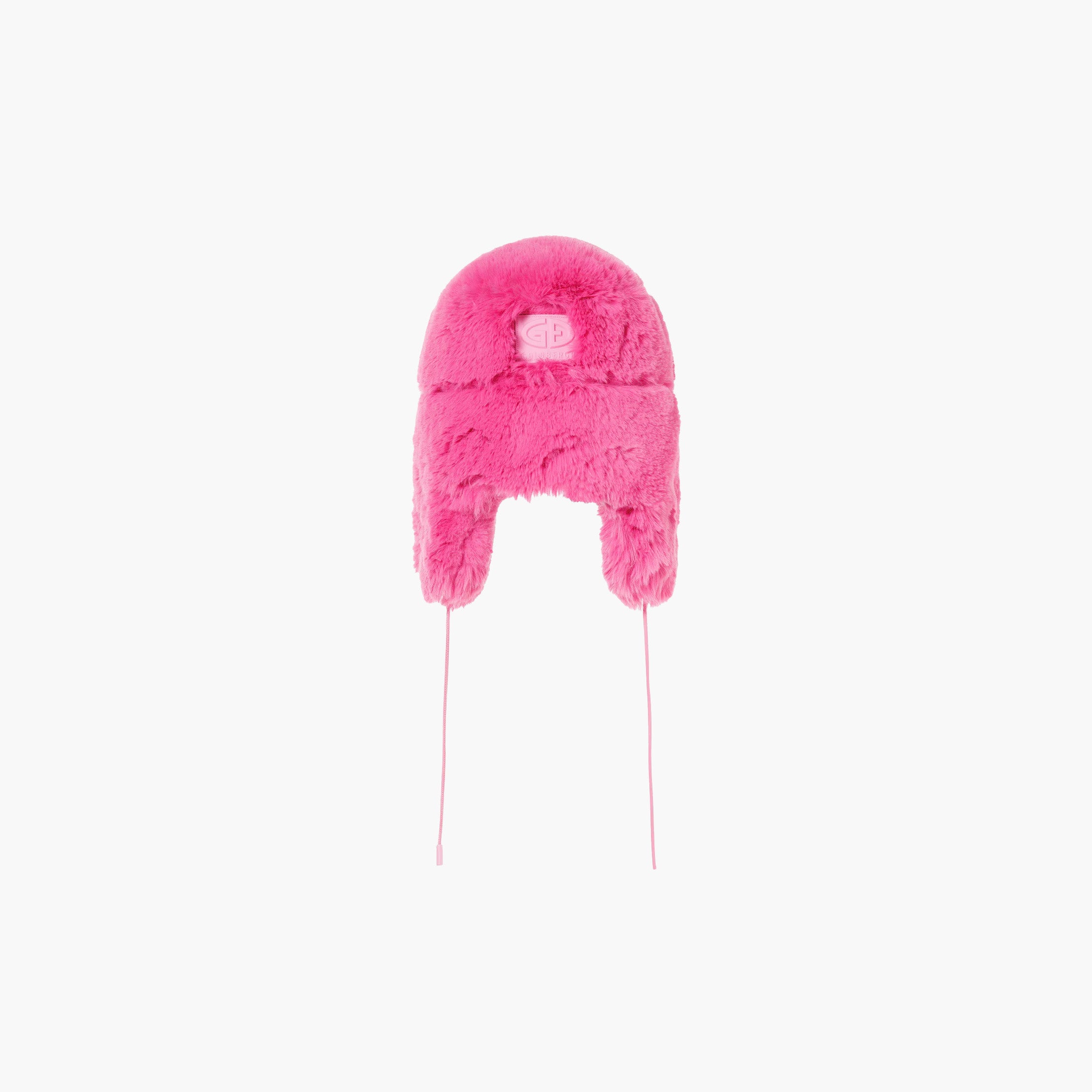 The Goldbergh Cher Fluffy Aviator Hat in Passion Pink features ear flaps and thin chin straps, adding playful après-ski style to your winter look. Shown here isolated against a plain white background.
