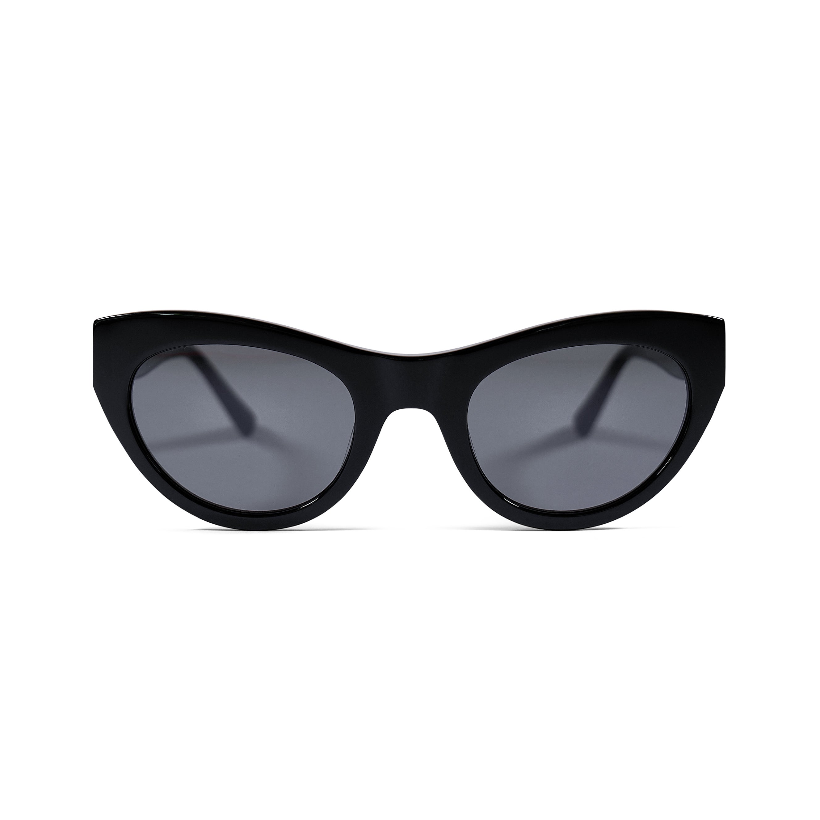 Messyweekend Donna sunglasses in grey/black cat-eye style with dark lenses, shown front-facing against a plain white background.