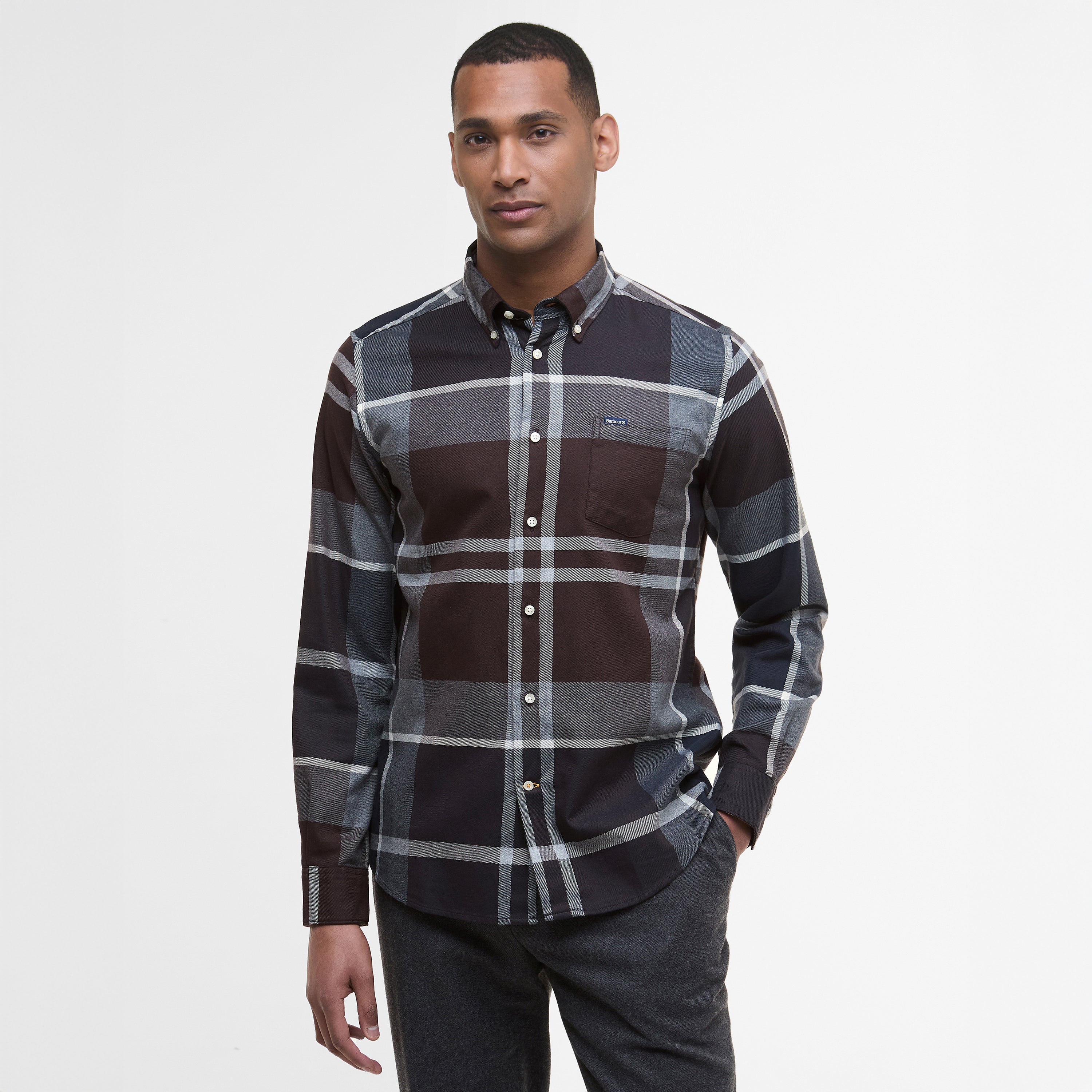Dunoon Tailored Tartan Shirt - Midnight Oak Tartan