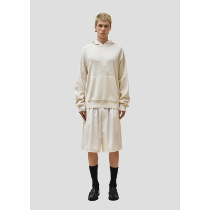 Wool Cotton Hooded Sweater, Beige