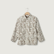 Thyme Jacket, Block Print Brown Floral