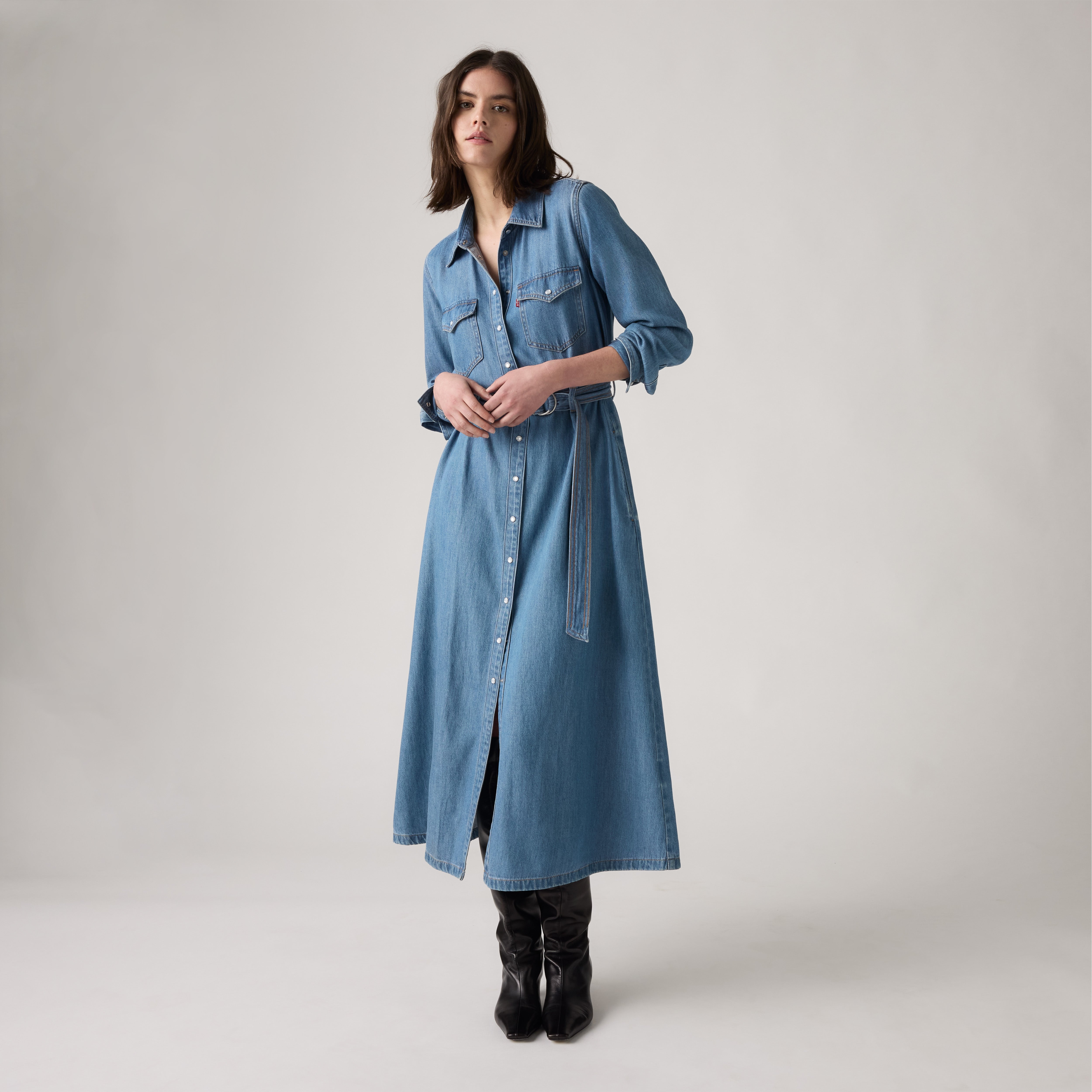 Quincey Longsleeve Maxi Dress - Bright Mid Stone