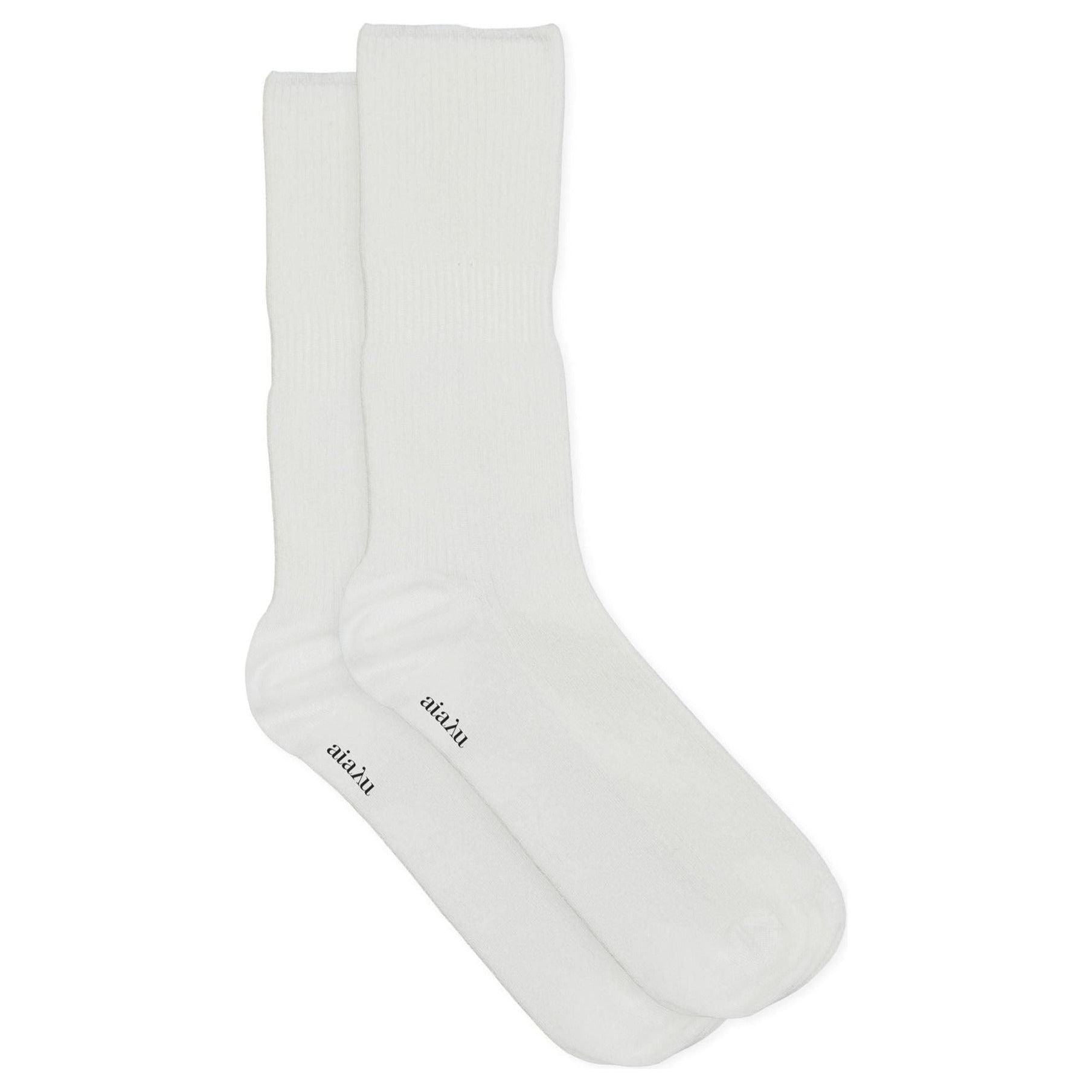 Aiayu W Socks Cotton Rib Socks, White