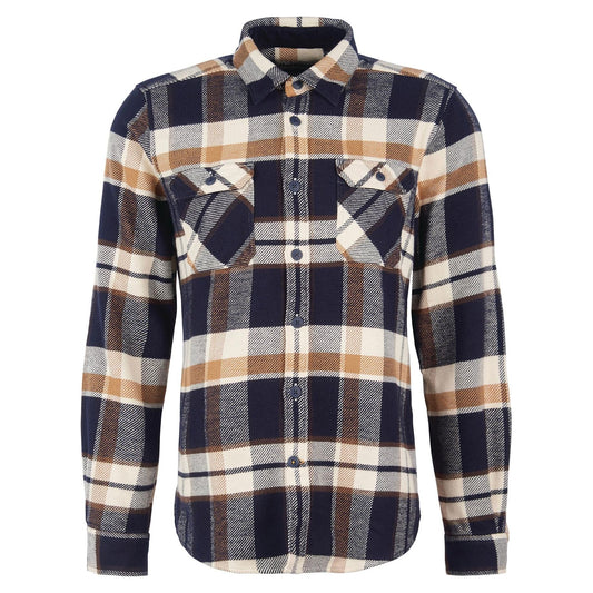 Barbour fw23 M Button Down L/S M Mountain Tailored Shirt, Navy/Brown Check