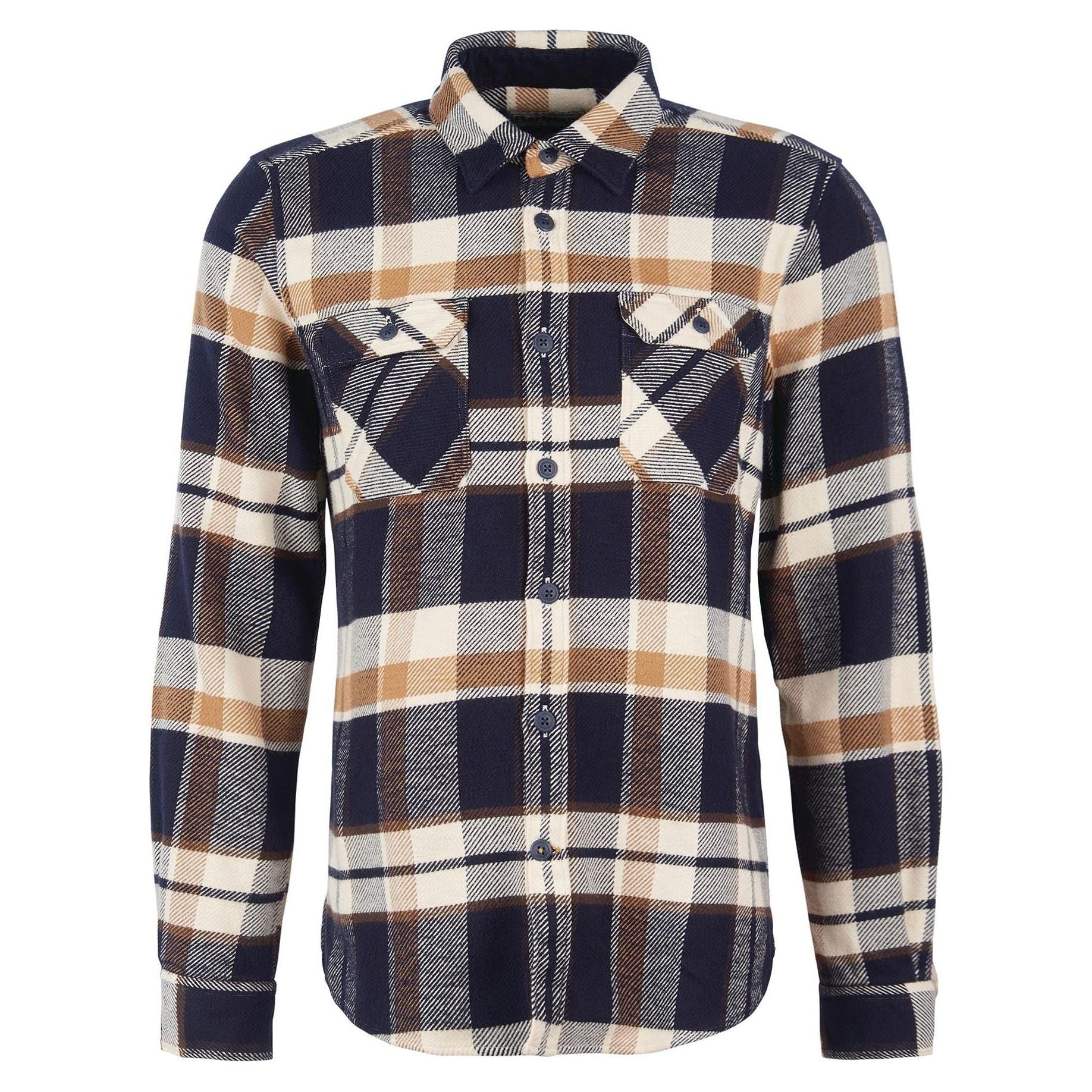 Barbour fw23 M Button Down L/S M Mountain Tailored Shirt, Navy/Brown Check