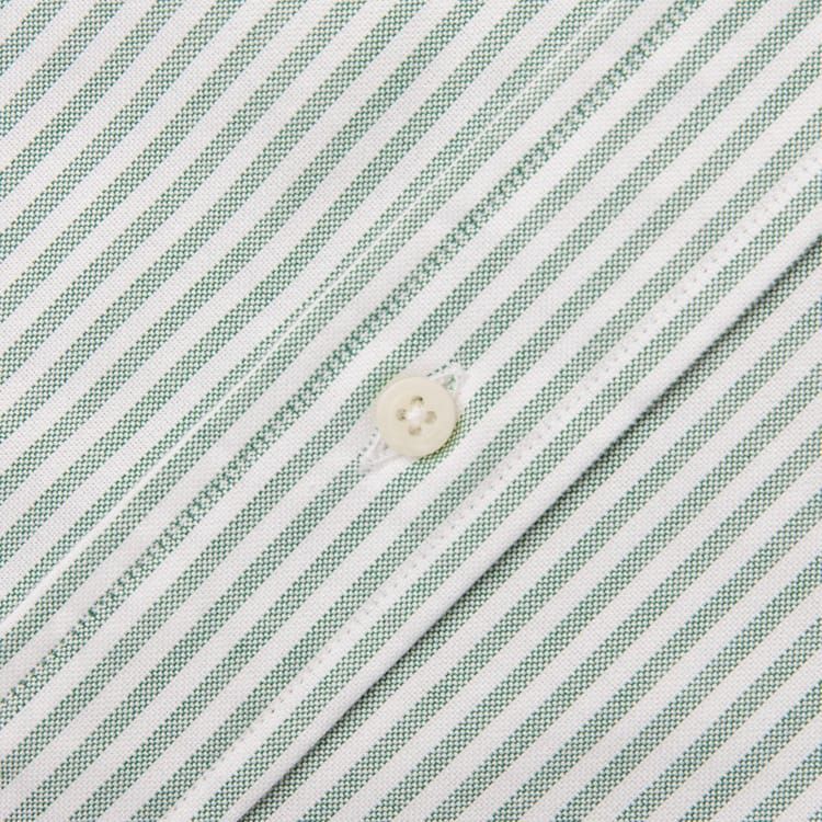 Gitman Vintage M Button Down Shirt Green Stripe Oxford Shirt