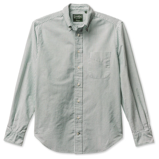 Gitman Vintage M Button Down Shirt Green Stripe Oxford Shirt