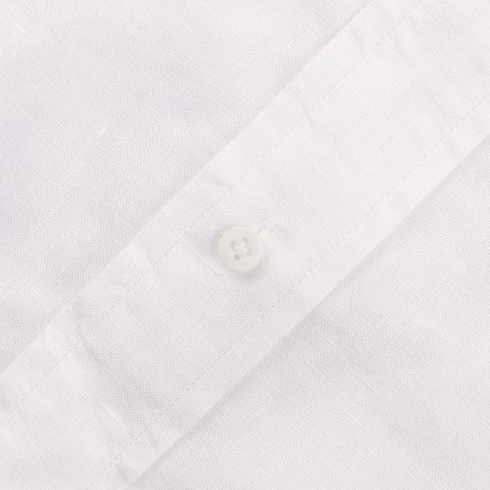 Gitman Vintage M Button Down Shirt White Linen Shirt
