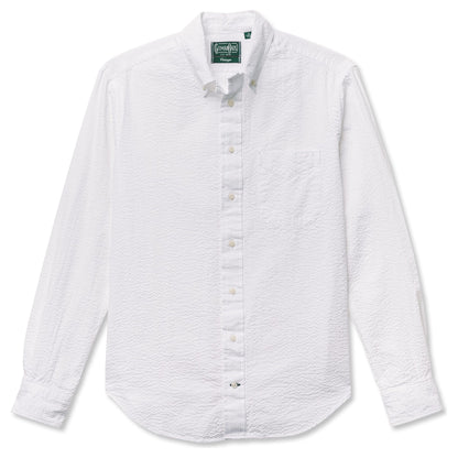 Gitman Vintage M Button Down Shirt White Seersucker Shirt