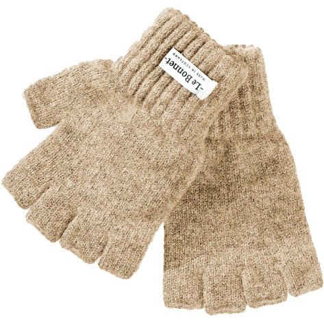 Le Bonnet Gloves Fingerless Gloves, Sand