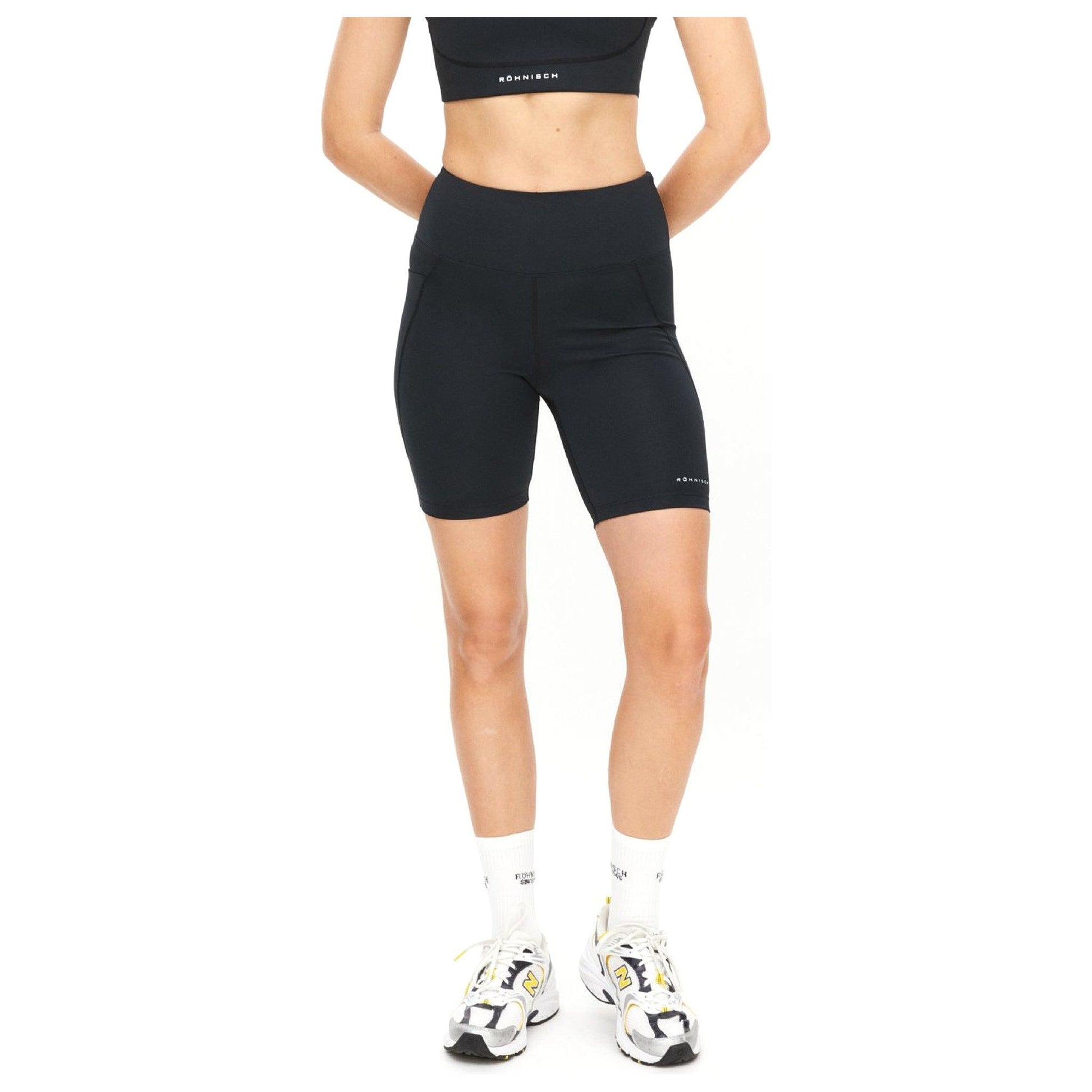 Rohnisch W Active Shorts Flattering High Waisted Bike Tights, Black