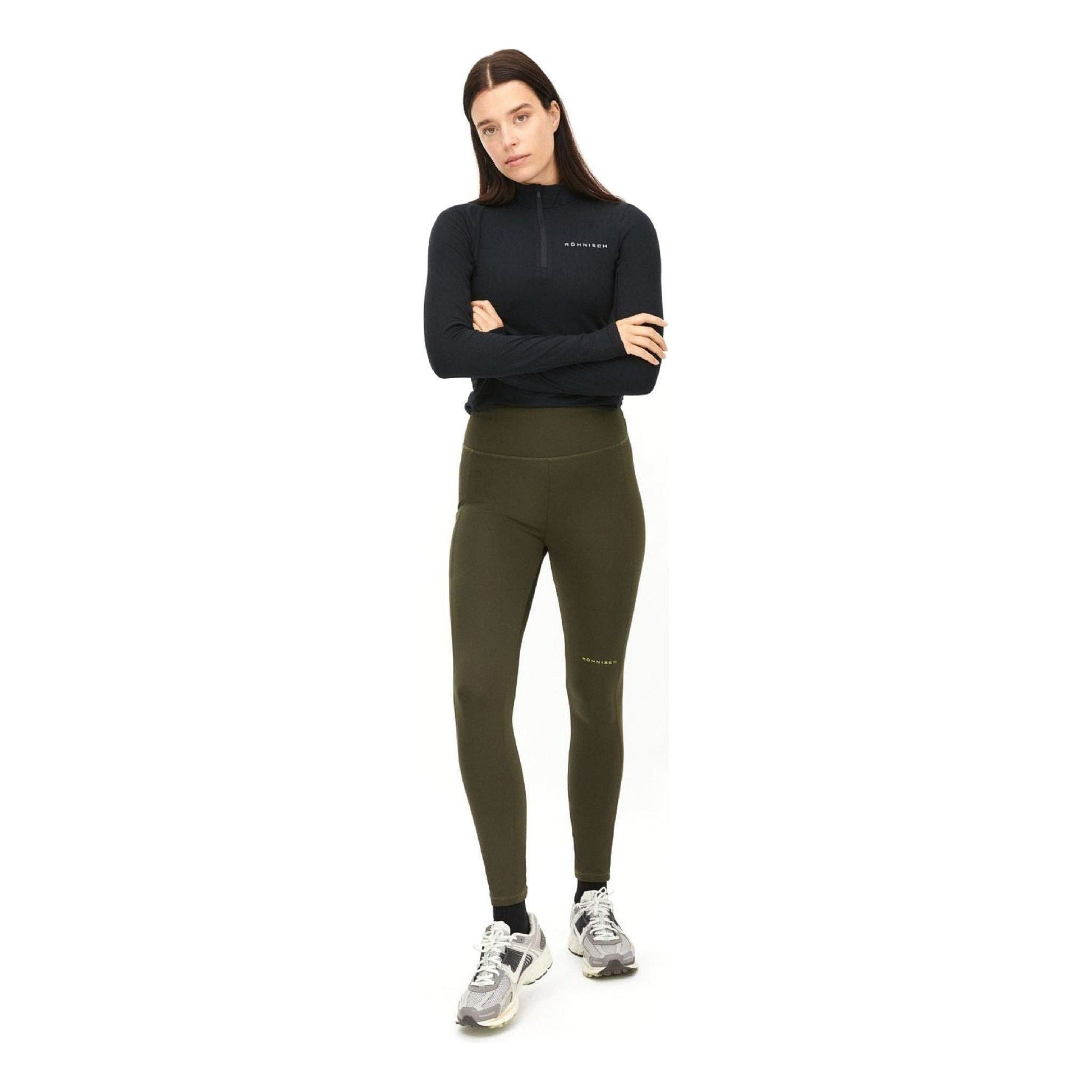 Rohnisch W Leggings Thermal Tights, Forest Brown