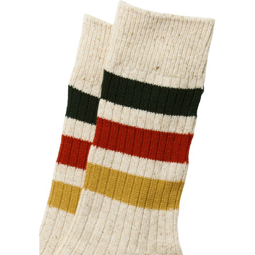 RoToTo Socks Park Stripe Crew Socks, White Stripes