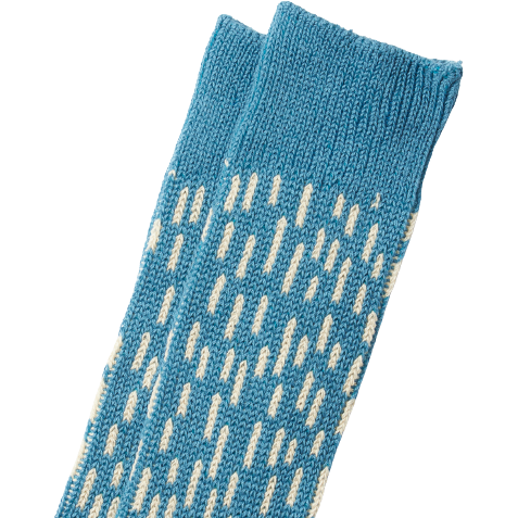 RoToTo Socks Rain Drop Crew Socks, Blue Pattern