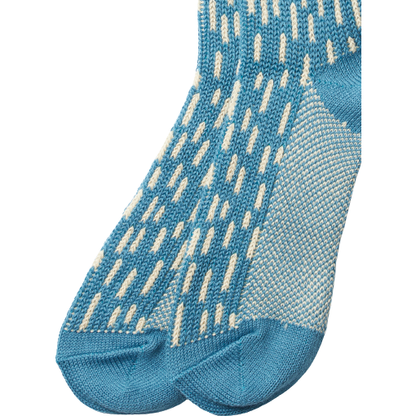RoToTo Socks Rain Drop Crew Socks, Blue Pattern