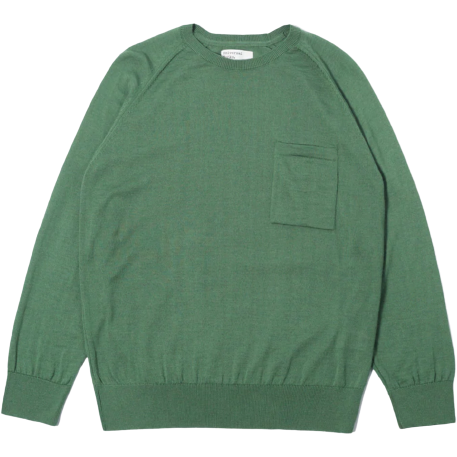 Universal Works M Sweaters Loose Pocket Crew , Green