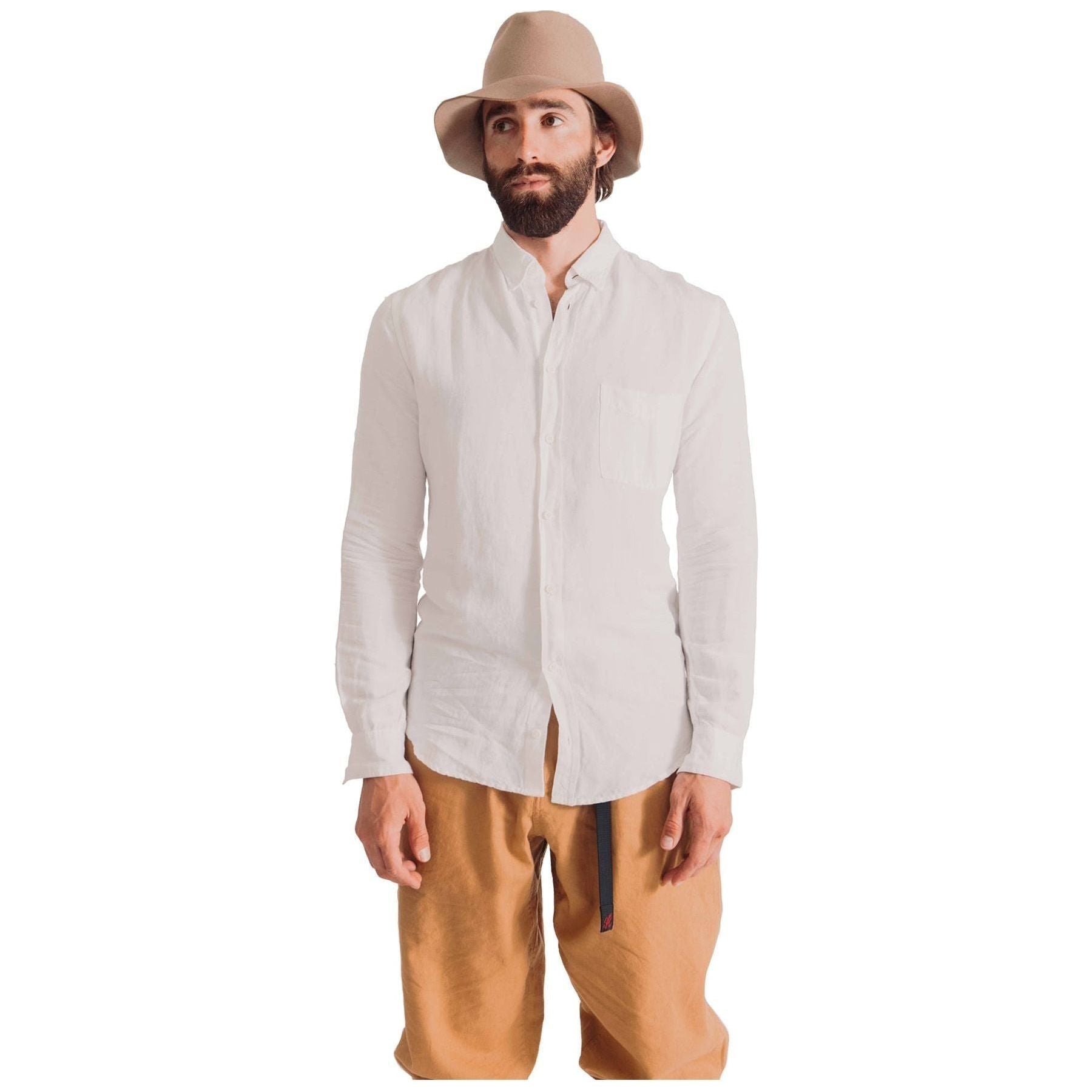 Active Linen Button Down Shirt, White – Westerlind