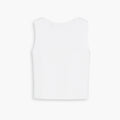 Back view of a plain white sleeveless Women's Sweater Tank from Dockers against a white background.