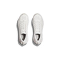 Top view of Hoka U Mafate Speed 2 in White/Lunar Rock with Vibram Mega-Grip soles, side by side on a plain white background—ideal for trail adventures.
