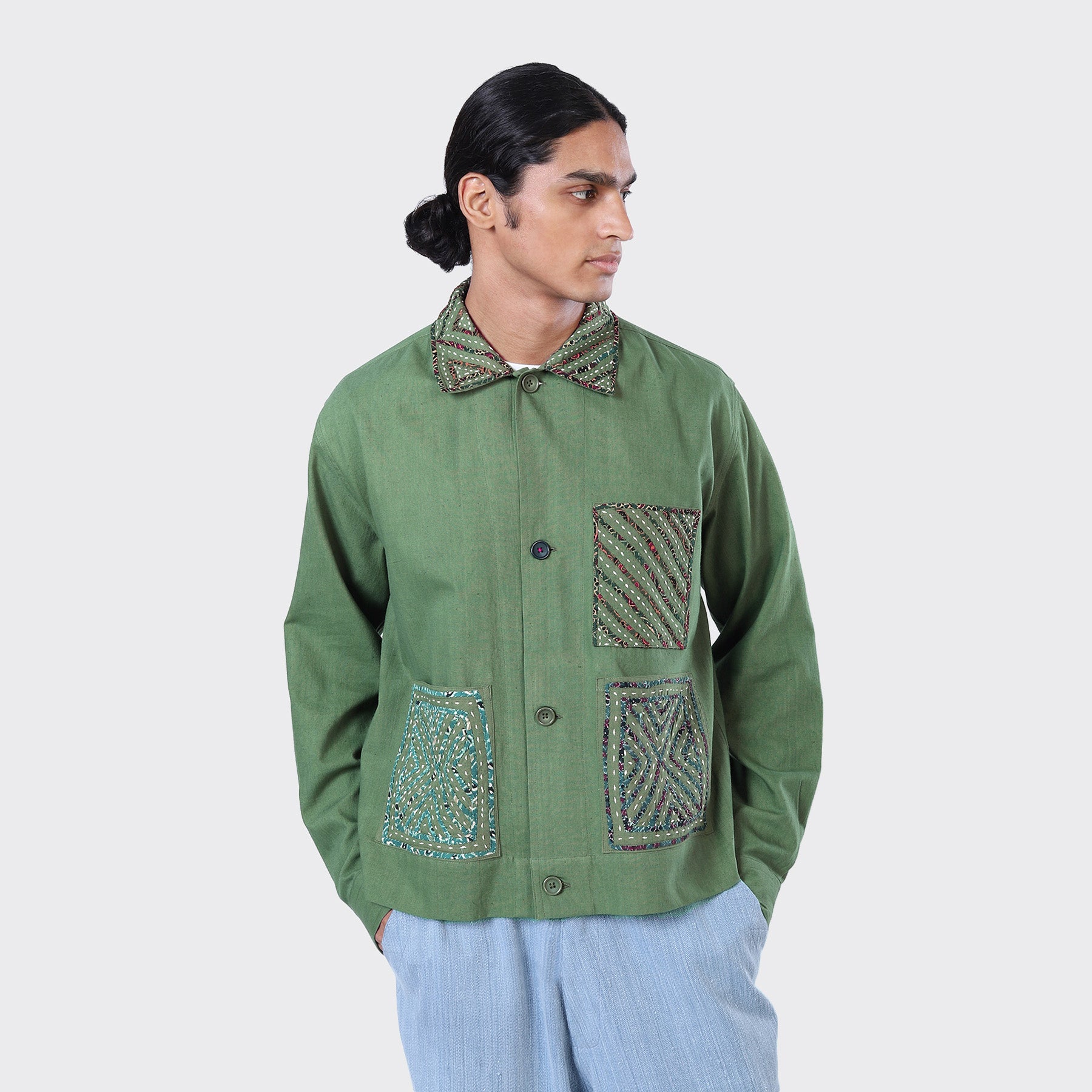 Bodhi Jacket, Matcha Rabari Applique