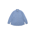 Kappy's unisex 100% cotton blue 2 Pocket Denim Shirt, featuring long sleeves and two chest pockets, is laid flat on a white background.