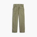 The Dockers D-Series Utility Pant in olive green features a straight-leg cut, two large back pockets, and belt loops. Shown from the back, this pair is part of the Transnomadica collection.
