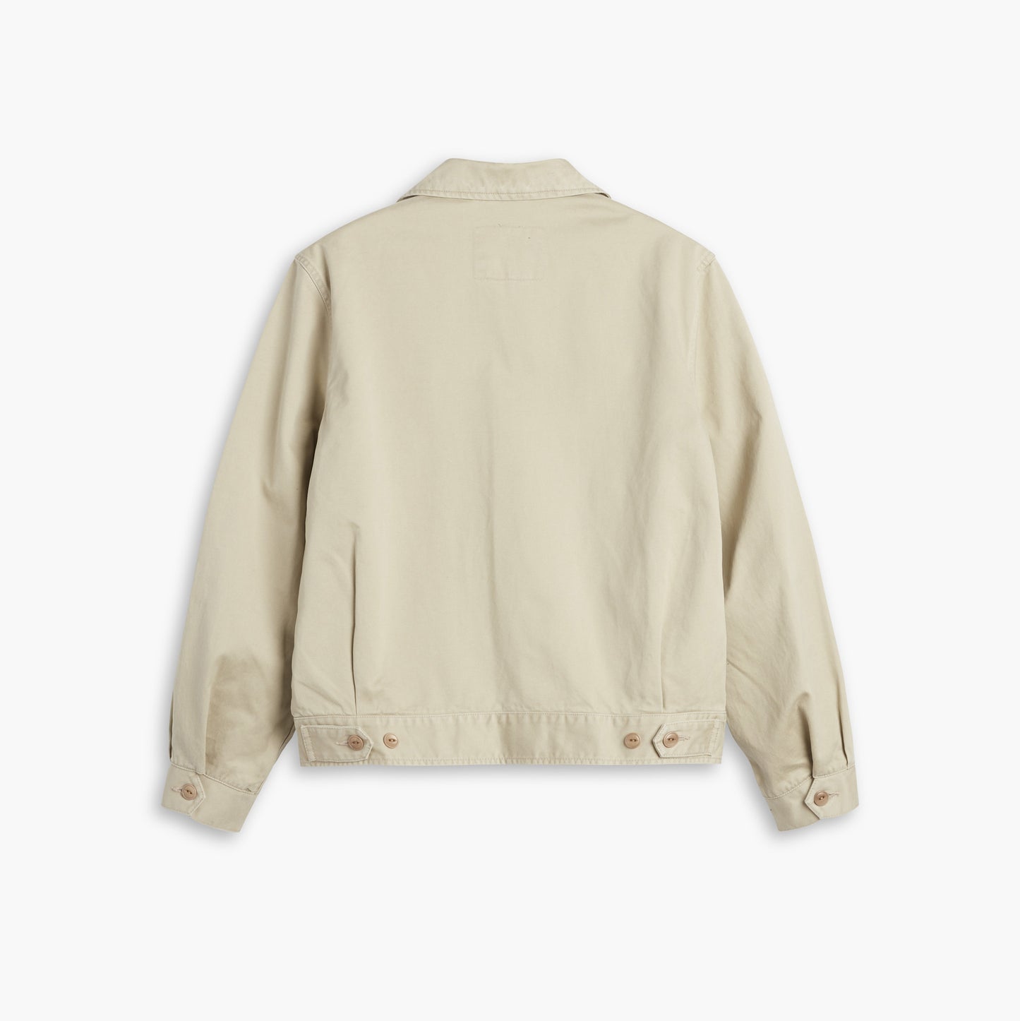 The Dockers D-Series Mechanics Jacket from the Transnomadica collection is shown from the back against a plain white background, featuring a collar, two side pockets, buttoned cuffs, and adjustable waist tabs.