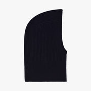 black ribbed balaclava on a white backdrop