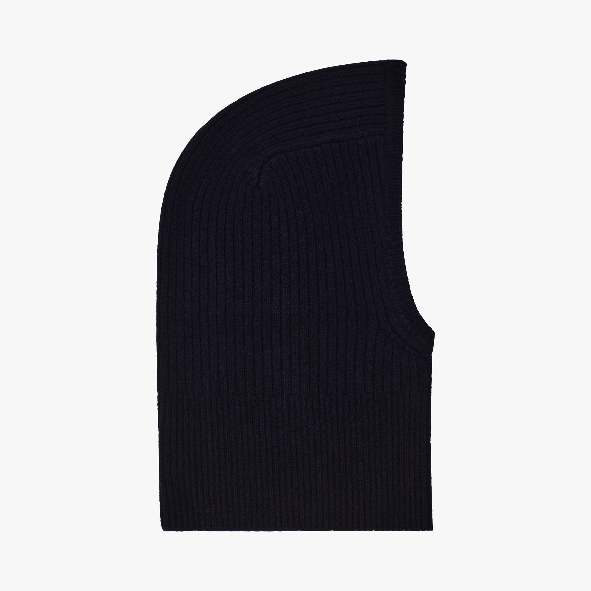 black ribbed balaclava on a white backdrop