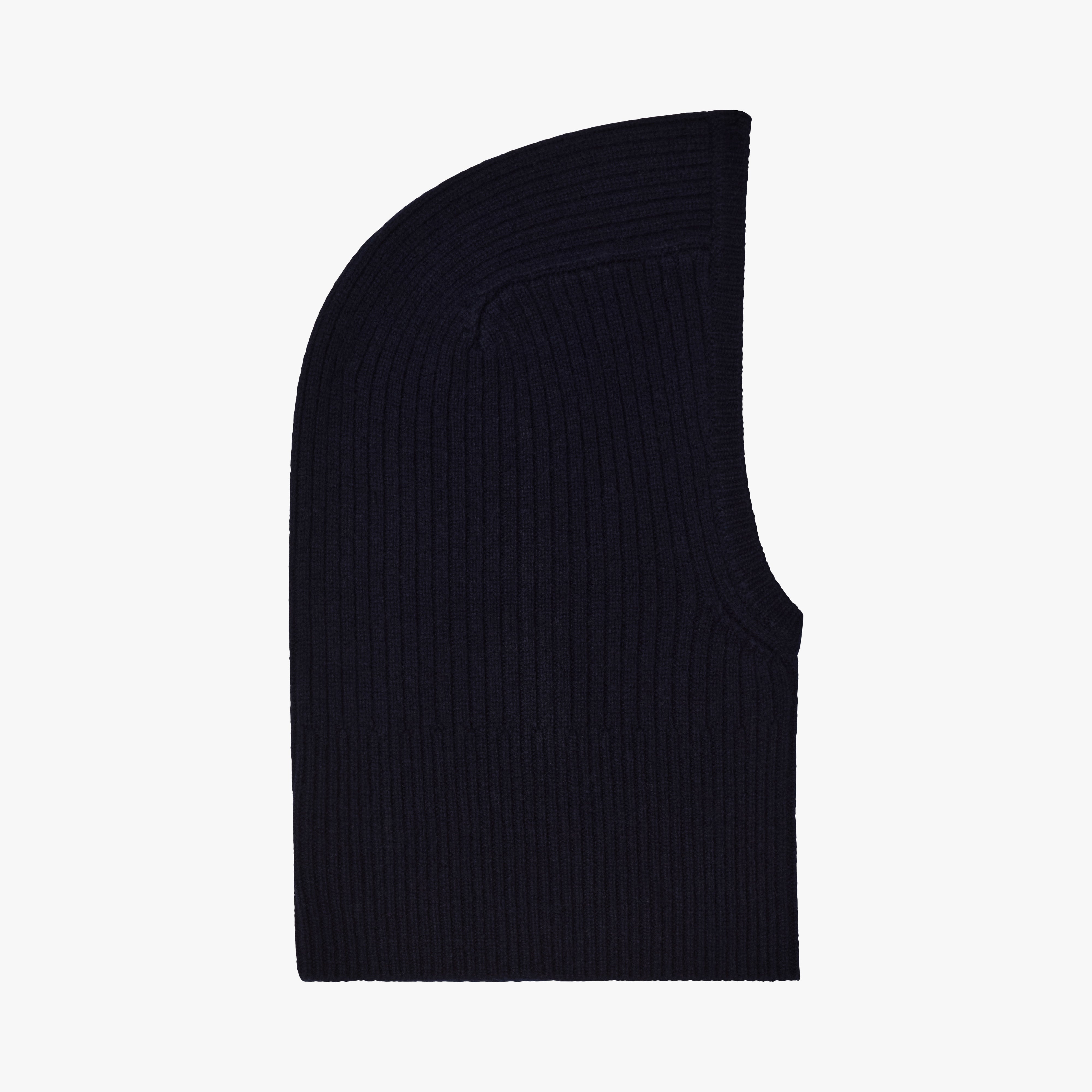 black ribbed balaclava on a white backdrop
