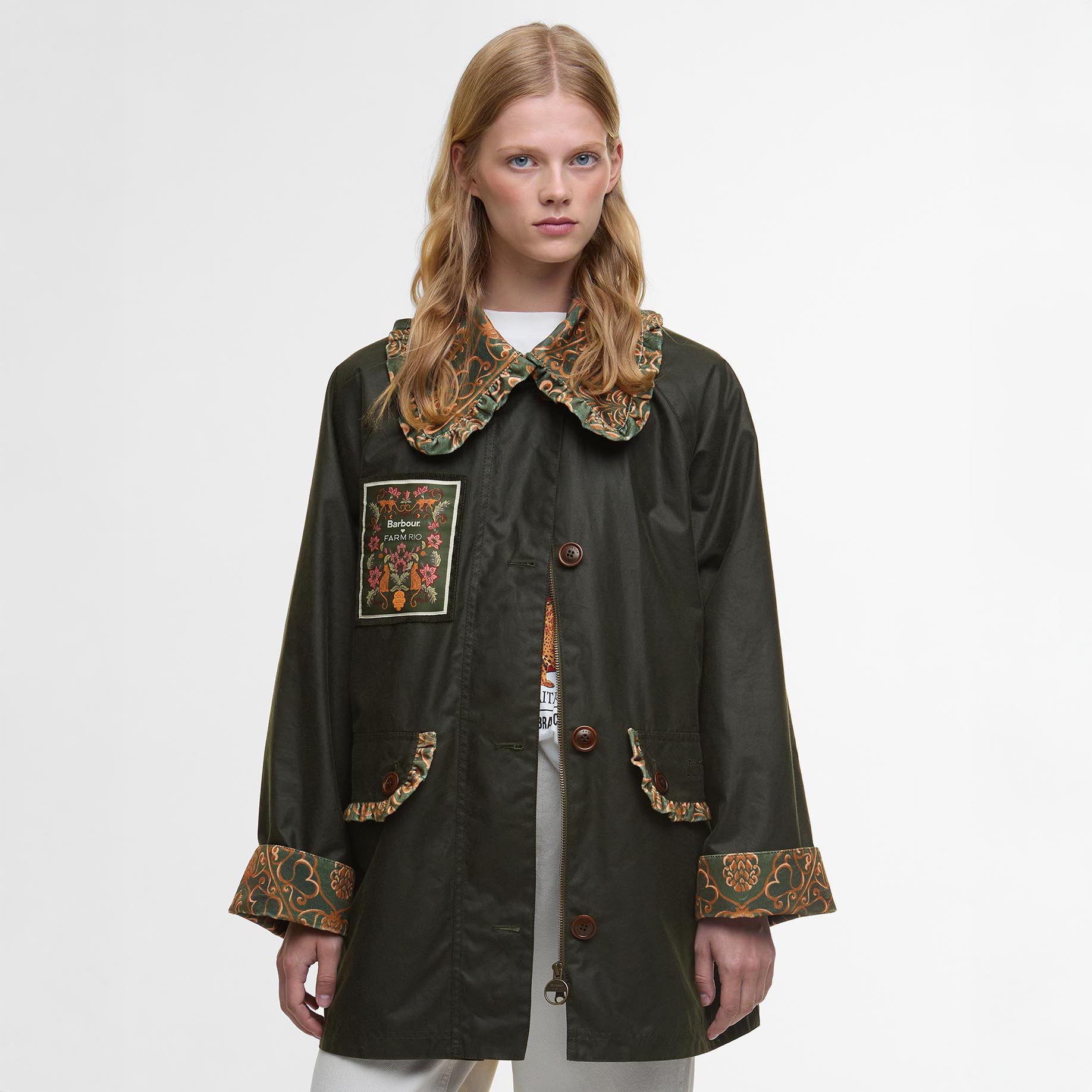 Barbour X Farm Rio Maria-Clara Wax Jacket