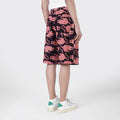 Armaan Double Pleat Shorts, Coral Block Print
