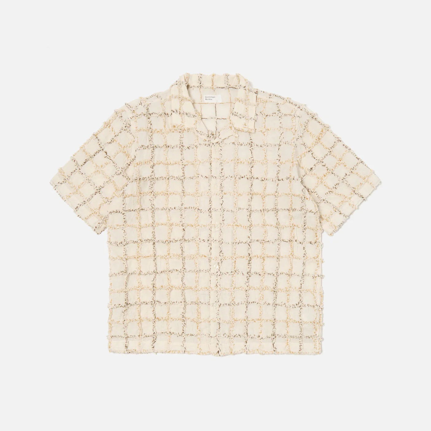 3D Check Road Shirt, Ecru