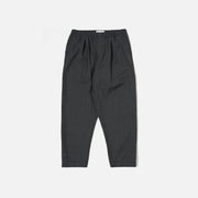 Mini Check Pleated Track Pant, Black