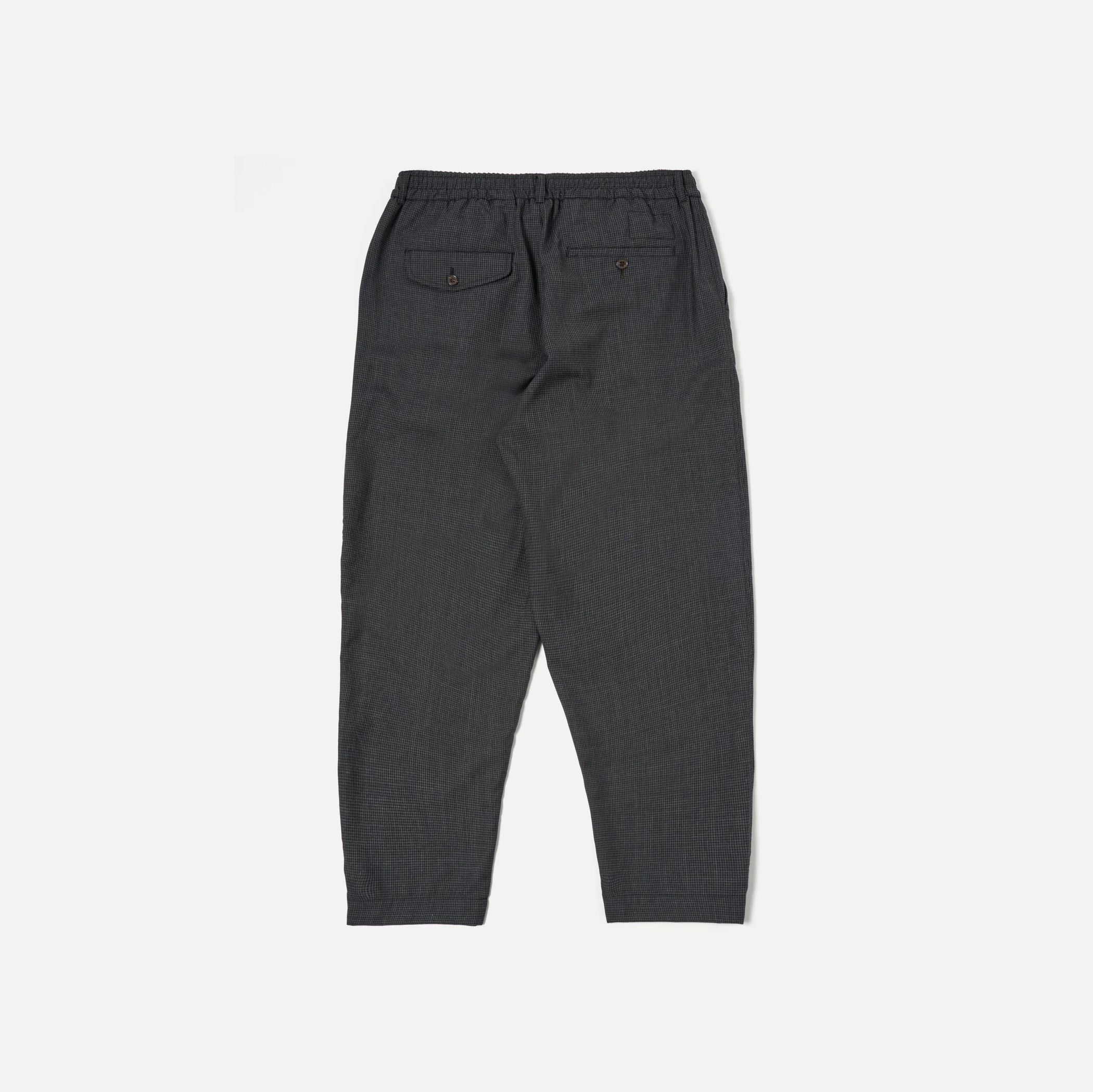 Mini Check Pleated Track Pant, Black