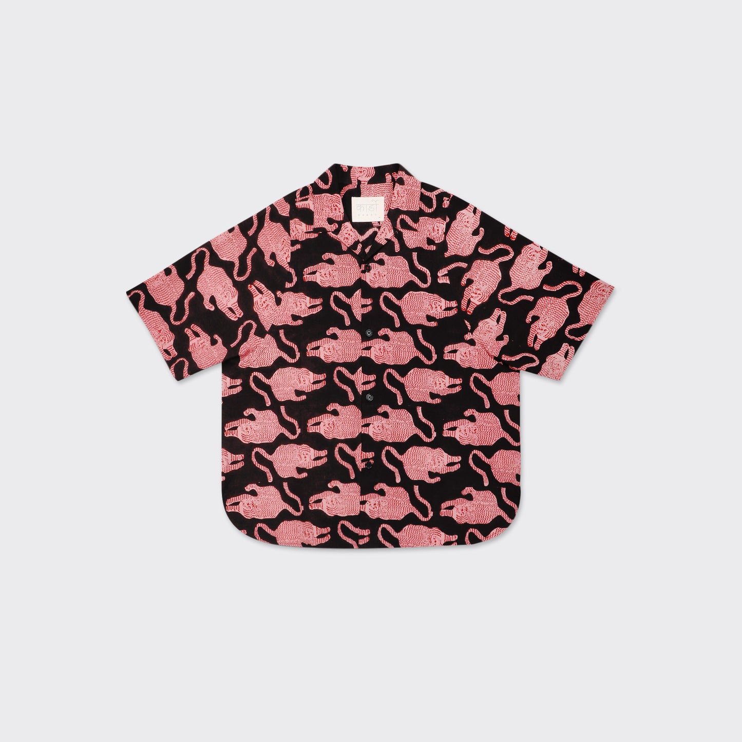 Yusuke Shirt, Coral Block Print