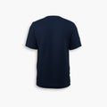 The Dockers Men's Crewneck Tee, a slim-fit in plain dark navy blue Supima cotton, is shown from the back against a white background.