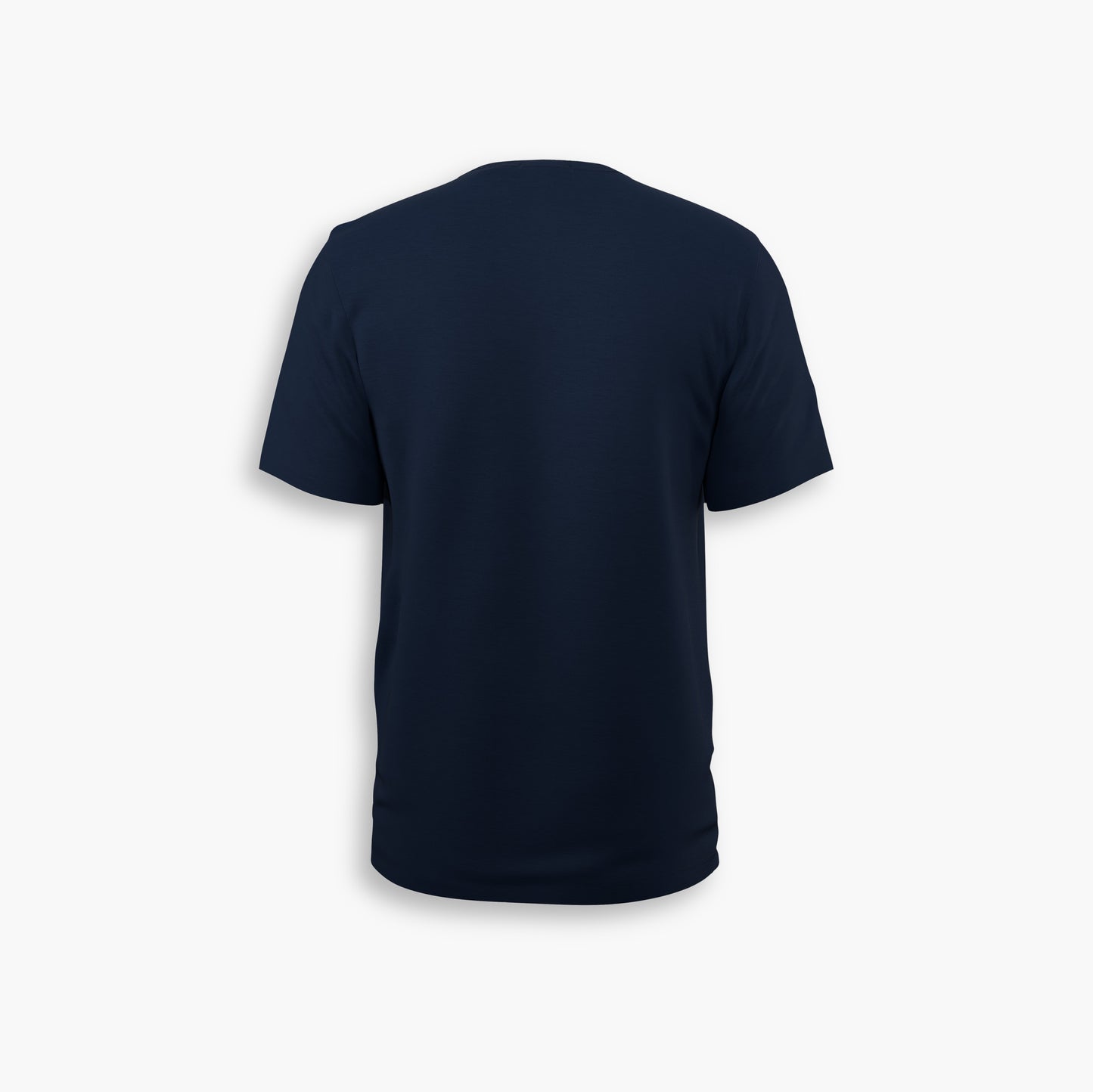 The Dockers Men's Crewneck Tee, a slim-fit in plain dark navy blue Supima cotton, is shown from the back against a white background.