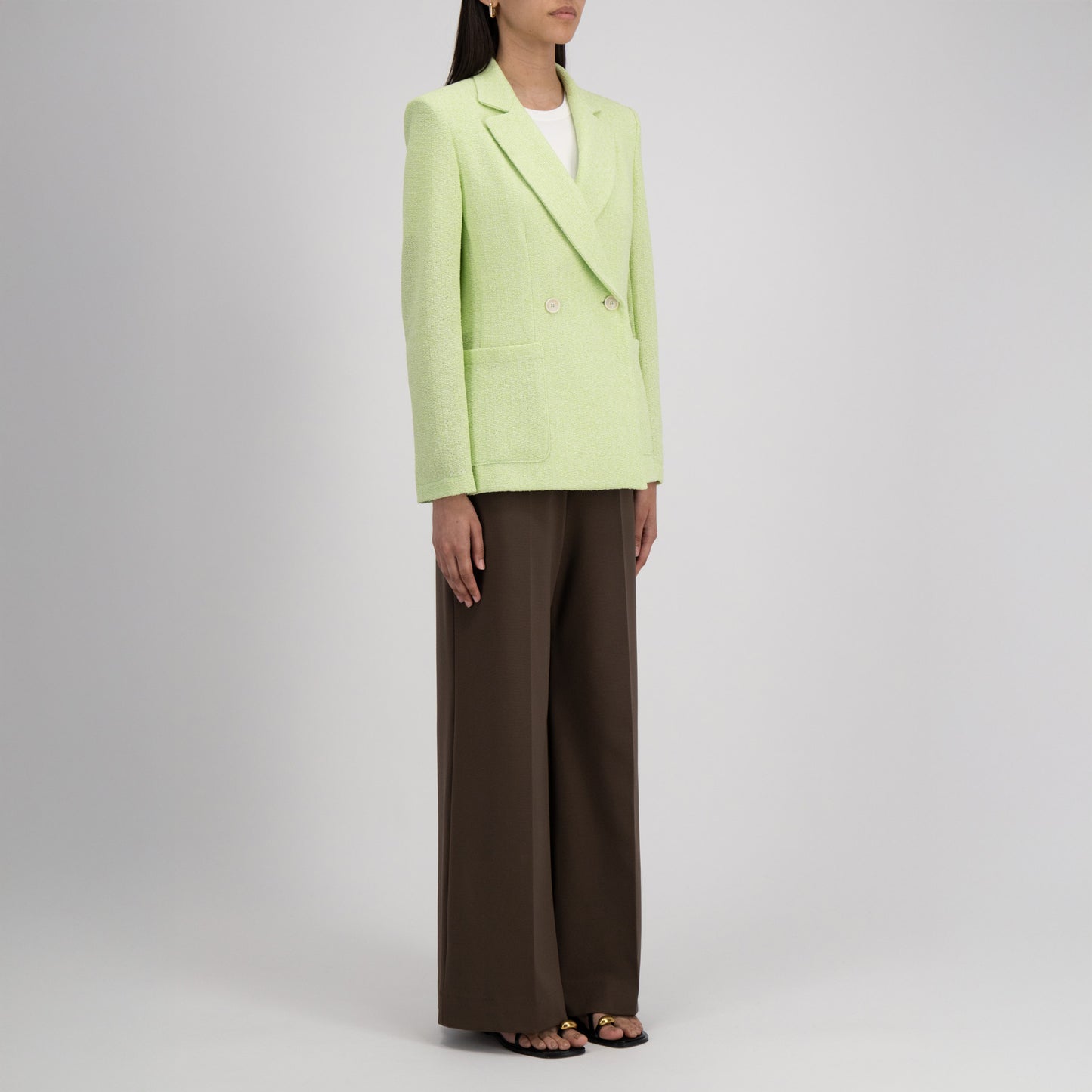 W Double Breasted Bicolor Blazer, Apple