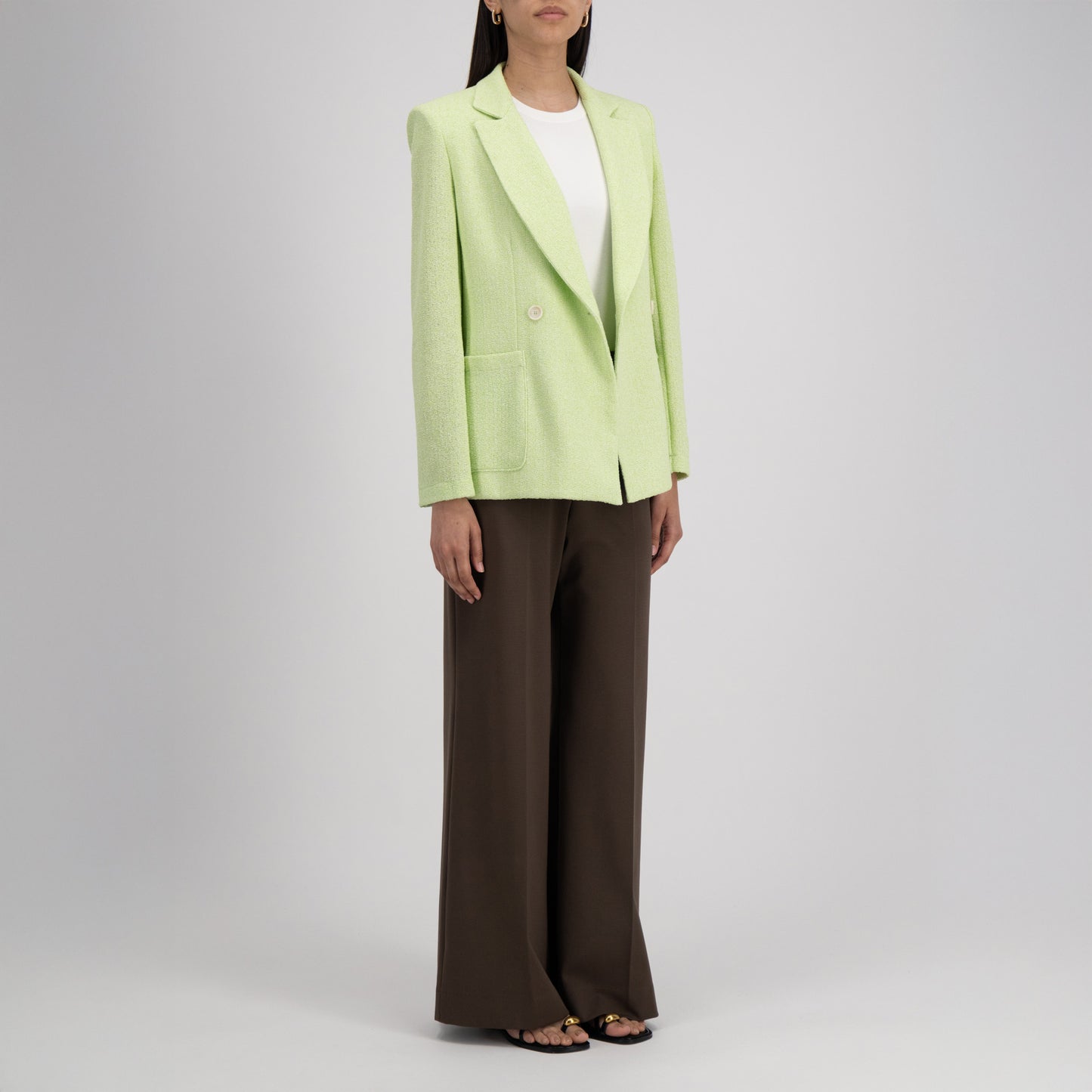 W Double Breasted Bicolor Blazer, Apple