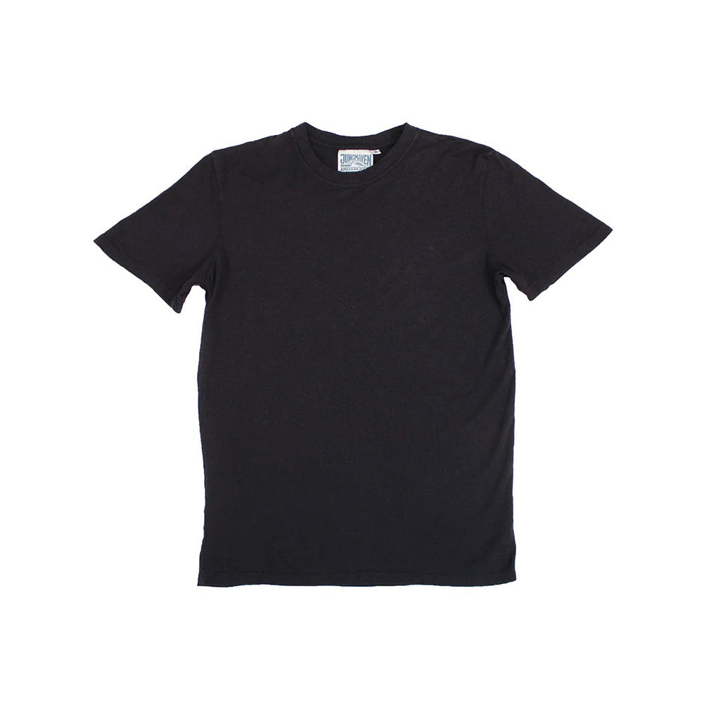 The Jungmaven Basic Tee 3.6oz in black is shown laid flat on a white background.