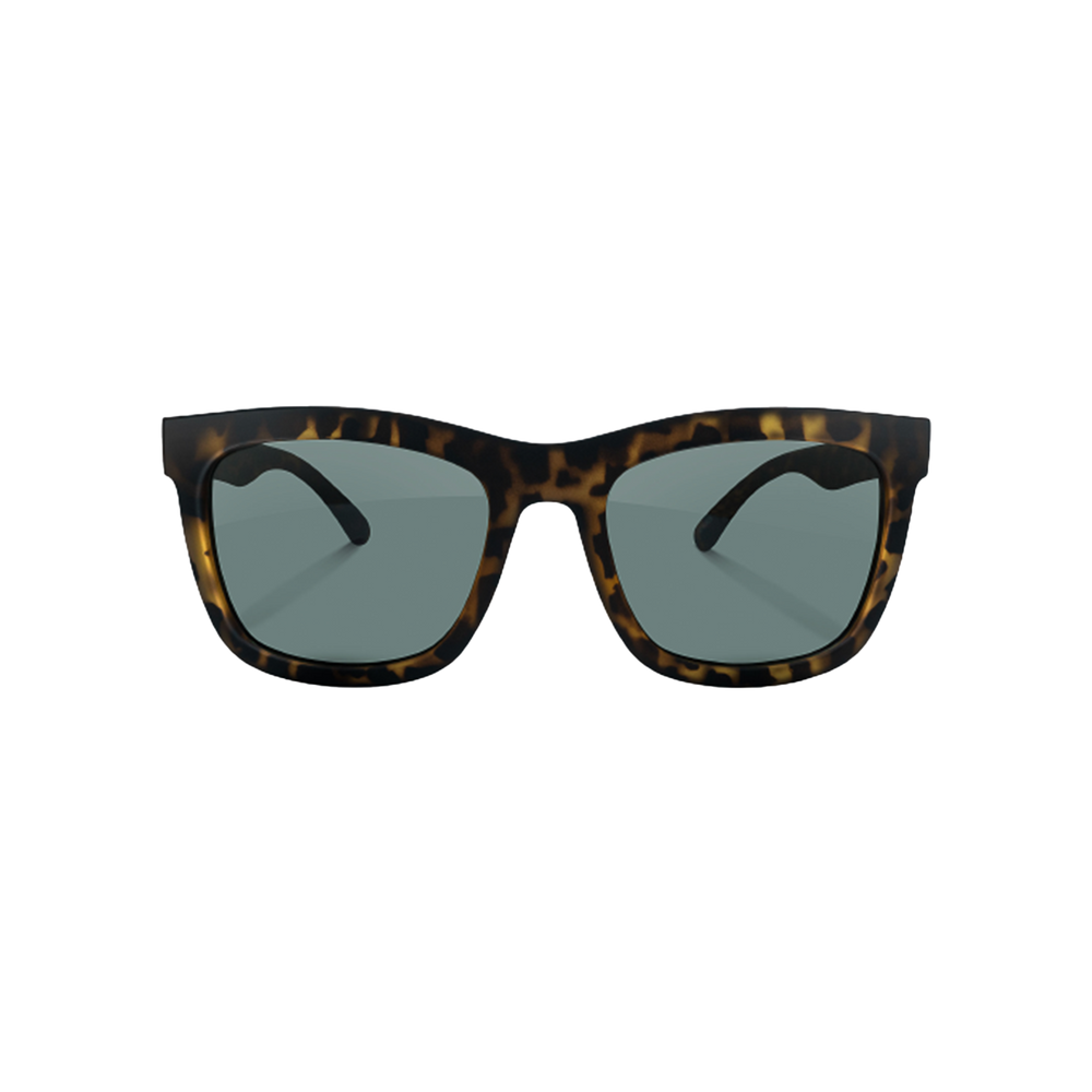 Brooklyn Tortoise/Green sunglasses by Messyweekend feature a classic wayfarer frame with dark lenses and UV400 protection.