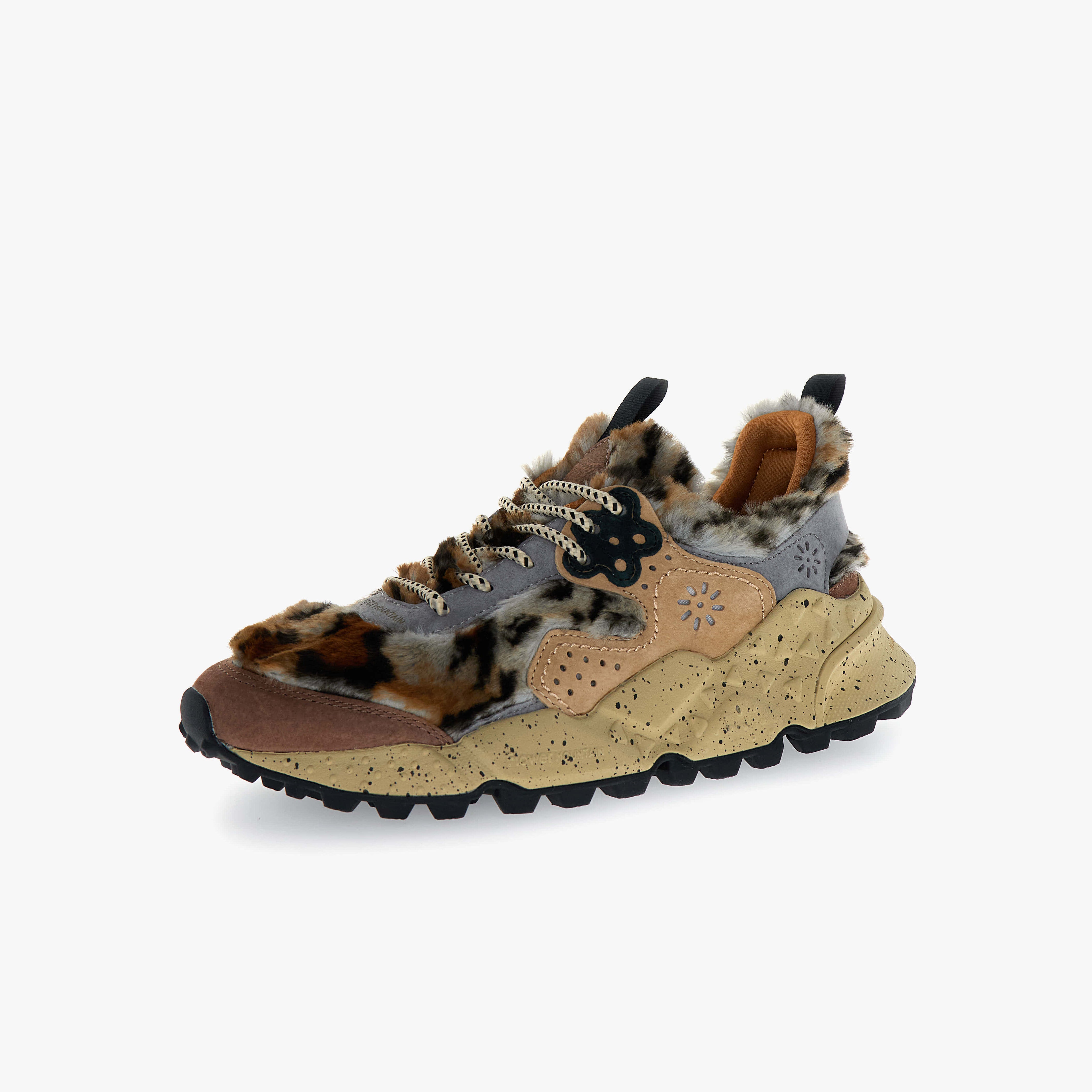 W Kotetsu, Suede/Ecofur Anthracite/Light-Brown