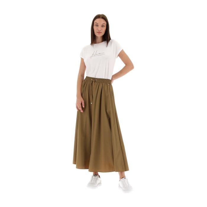 W Nylon Stretch Skirt, Copper