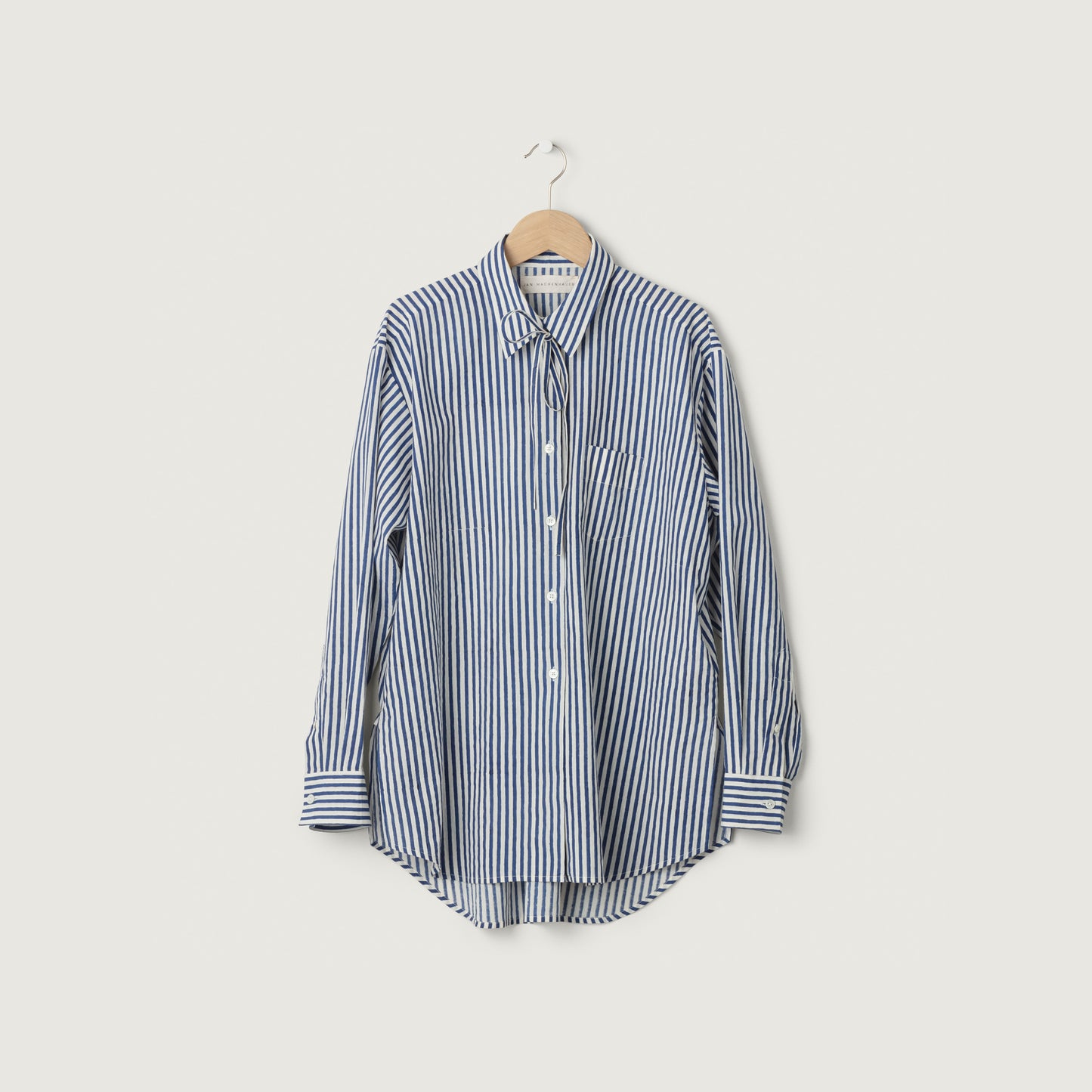 Galla Shirt, Block Print Navy Stripe