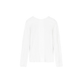 Displayed against a black backdrop, the Gentle LS T-Shirt by Aiayu is crafted from an exquisite blend of organic cotton in white.