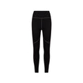 The Hallie Merino Legging from Halfdays features black high-waisted leggings with a contrasting seam design, crafted from a midweight blend, and displayed on a white background.
